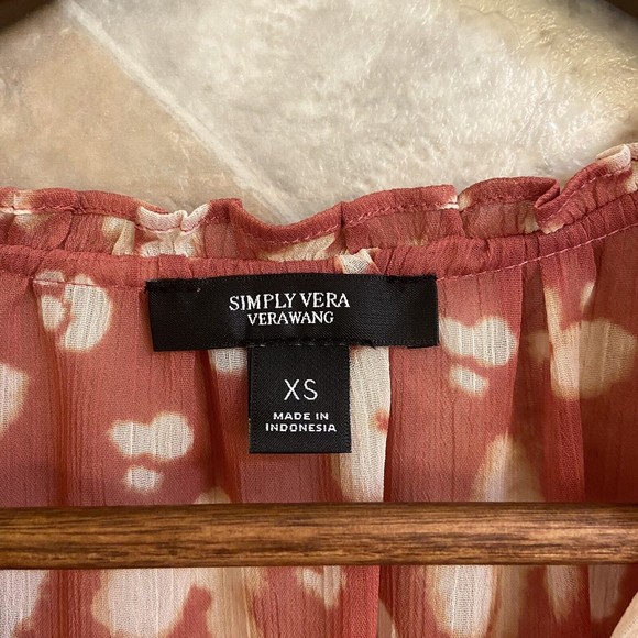 Simply Vera Wang Terra Cotta Leopard Print Floral High-Low Midi Dress Size XS - Picture 9 of 13